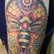 oldschool-color-custom-bee-tattoo